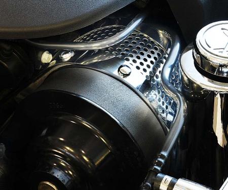 American Car Craft 2009-2012 Corvette ZR1 only - Power Steering Cover Perforated, Polished Stainless Steel 043069