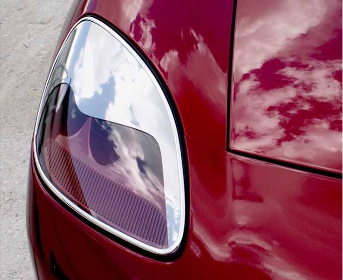 American Car Craft 2005-2013 C6 Corvette - Headlight Aggressive Eyebrow Kit 2Pc, Chrome-Plated ABS 042033