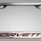 American Car Craft C5 Corvette - License Plate Frame with CORVETTE Inlay, Brushed Stainless, Choose Inlay Color 032050