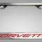 American Car Craft C5 Corvette - License Plate Frame with CORVETTE Inlay, Brushed Stainless, Choose Inlay Color 032050