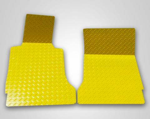 American Car Craft 2005-2013 C6 Corvette - Yellow Diamond Plate Floor Mats 2Pc, Polished Aluminum 041005