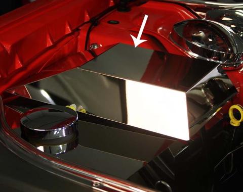 American Car Craft 2008-2014 Challenger 5.7/SRT8 6.1 - Fuse Box Cover, Polished Stainless Steel 153016