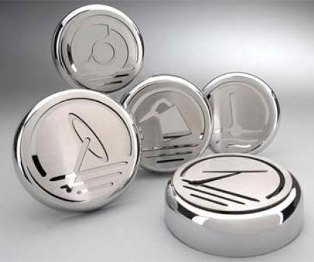 American Car Craft 1997-2004 C5 Corvette - Executive Series Fluid Cap Covers 5Pc Set, Automatic Transmission 033045