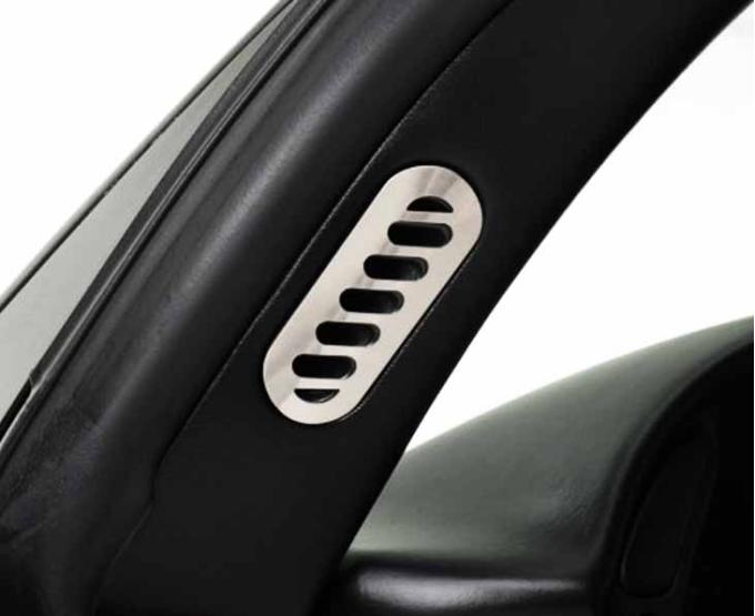 American Car Craft 1997-2004 C5/Z06 Corvette - Pillar Vent Covers 2Pc, Brushed Stainless Steel 031030