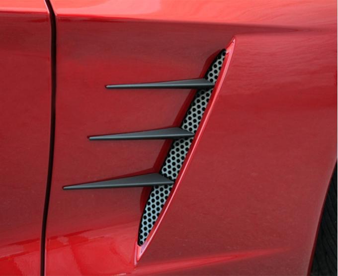 American Car Craft 2005-2013 C6 Corvette - Vent Spears with Perforated Vents Blakk Stealth 8Pc, Stainless Steel 042114