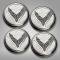 American Car Craft 2020-2024 C8 Corvette Coupe - Cap Cover Set 4pc Carbon Fiber Inserts with Stainless Crossed Flags Logo, Polished/Brushed Finish 883049