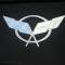 American Car Craft 1997-2004 C5 Corvette - Hood Liner Badge C5 Crossed Flags, Stainless Steel 033080