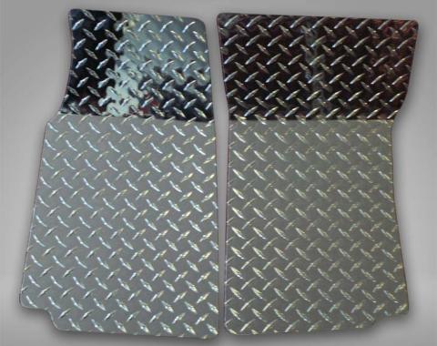 American Car Craft 1968-1982 C3 Corvette Floor Mats 2Pcs Diamond Plate, Polished Aluminum 011001