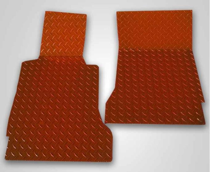 American Car Craft 2005-2013 C6 Corvette - Orange Diamond Plate Floor Mats 2Pc, Polished Aluminum 041003
