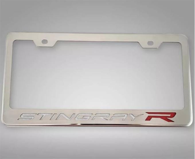 American Car Craft 2020-2024 C8 Corvette - STINGRAY R Style License Plate Frame, Stainless Steel 882019