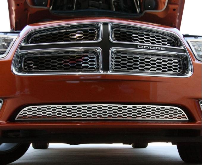 American Car Craft 2011-2013 Dodge Charger - Lower Front Grillle Overlay 1Pc, Polished Stainless 332006