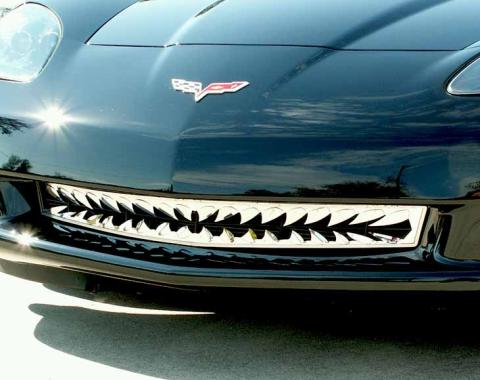 American Car Craft 2005-2013 C6 Corvette - Shark Tooth Style Front Grille, Polished Stainless Steel 042039