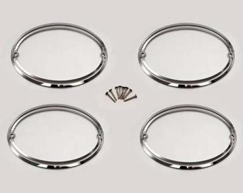 American Car Craft 1997-2004 C5/Z06 Corvette - Taillight Trim Rings 4Pc, Polished Finish 032053