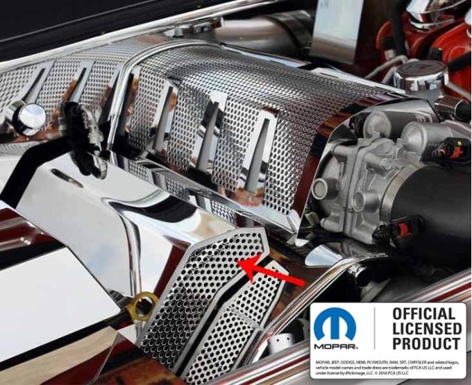 American Car Craft 2008-2011 Challenger - Fuel Rail Covers [Factory Air Box] 2Pc, Stainless Steel Polished/Perforated 153025