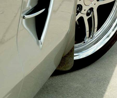 American Car Craft 2005-2013 C6 Corvette - Mud Guards Z06 Styled Fronts 2Pc, Polished Stainless Steel 042077