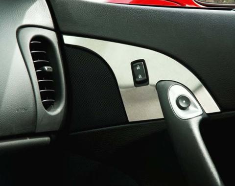 American Car Craft 2005-2013 C6 Corvette - Door Lock Trim Plate 2Pc, Brushed Stainless Steel 041022