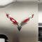 American Car Craft 2014-2019 C7 Corvette - Alternator Cover Crossed Flags Emblem, Stainless Steel, Choose Color 053091