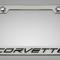 American Car Craft 2020-2024 C8 Corvette - CORVETTE Style License Plate Frame, Brushed Stainless, Choose Color Inlay 882008