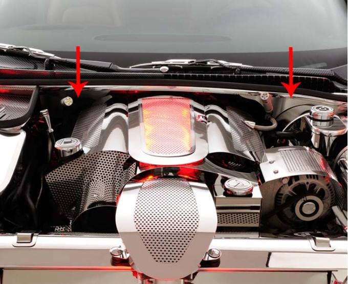 American Car Craft 1997-2004 C5/Z06 Corvette - Firewall Cover 2Pc, Brushed Stainless Steel 033060