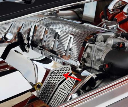 American Car Craft 2008-2011 Challenger/Charger/Magnum/300 SRT8 6.1L - Fuel Rail Covers [Aftermarket Air Box] 2Pc, Polished/Perforated 153028