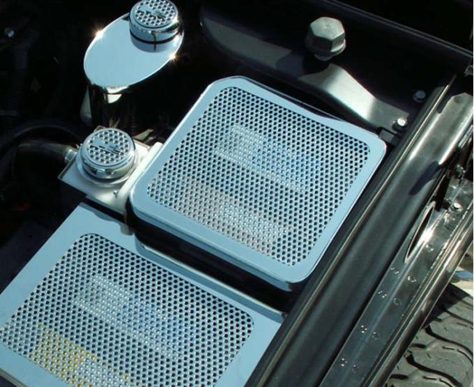 American Car Craft 2003-2007 Hummer H2 - Perforated Fuse Box Cover, Polished Stainless Steel 493002