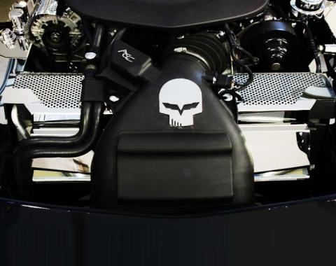 American Car Craft 2009-2012 Corvette ZR1 only - ZR1 Radiator Cover Perforated 2Pc, Polished Stainless Steel 043067