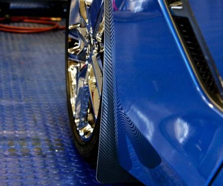 American Car Craft 2014-2019 C7/GS/Z06 Corvette Stingray - Carbon Fiber WRAPPED Mud Guards, Stainless Steel (4 PC C7/Z51) 052024