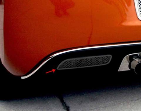 American Car Craft 2005-2013 C6 Corvette - Reverse Light Covers, Blakk Stealth Stainless Laser Mesh 042107