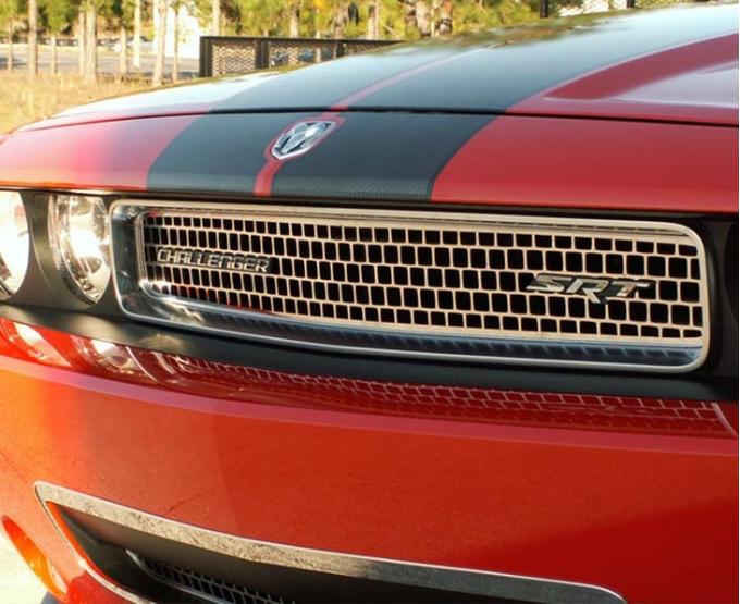 American Car Craft 2008-2014 Challenger - Grille Overlay Upper Main, Polished Stainless Steel 152014