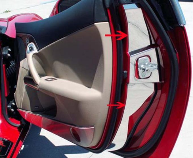 American Car Craft 2005-2013 C6 Corvette - Door Jamb Kit for Lambo Doors 2Pc, Polished Stainless Steel 041027