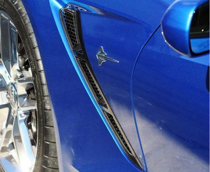 American Car Craft 2014-2019 C7 Corvette Stingray - Front Side Vent Mesh Grille Overlay 6Pc, Stainless Steel 052008