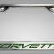 American Car Craft C5 Corvette - License Plate Frame with CORVETTE Inlay, Brushed Stainless, Choose Inlay Color 032050