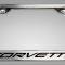 American Car Craft C5 Corvette - License Plate Frame with CORVETTE Inlay, Brushed Stainless, Choose Inlay Color 032050