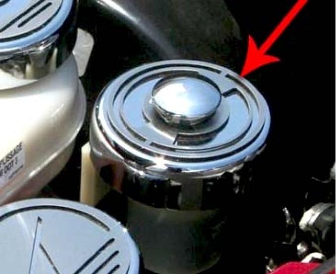 American Car Craft 1997-2013 C5/C6 Corvette - Executive Style Clutch Fluid Cap Cover 1Pc, Triple Plated Chrome 043080