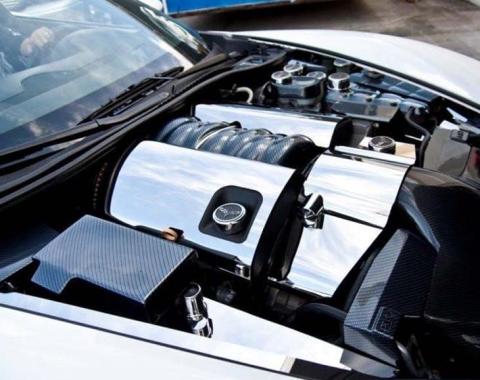 American Car Craft 2005-2013 C6/GS Corvette - Fuel Rail Covers, Polished Stainless Steel (Fuel Rail Covers with Oil Fill Hole(No Dry Sump)) 043030