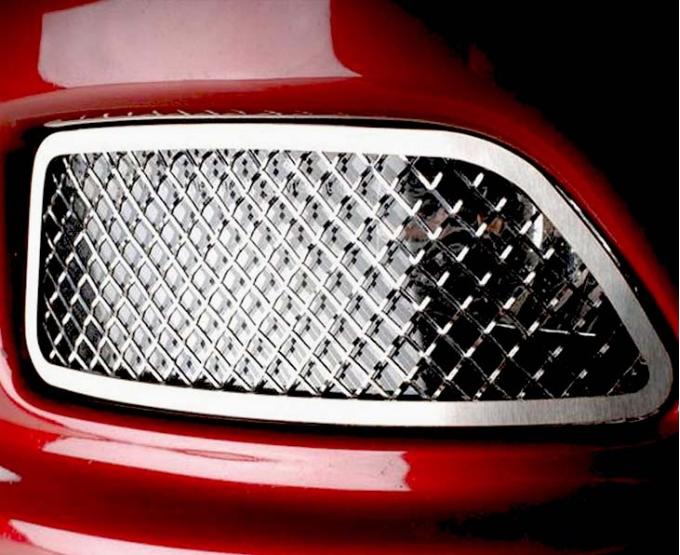 American Car Craft 2005-2013 C6 Corvette - Driving Light Covers Laser Mesh 2Pc, Polished Stainless Steel 042075