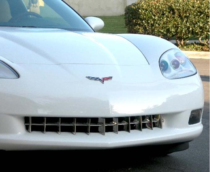 American Car Craft 2005-2012 C6 Corvette - Retro Style Front Grille, Polished Stainless Steel 042038