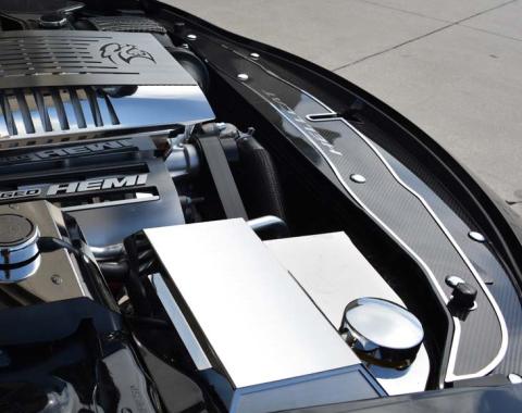 American Car Craft 2015-2023 Dodge Charger Hellcat - Fuse Box Cover Only, Optional Top Plate - Choose Options (Brushed Charger Fuse Box Cover & Top Plate) 333037