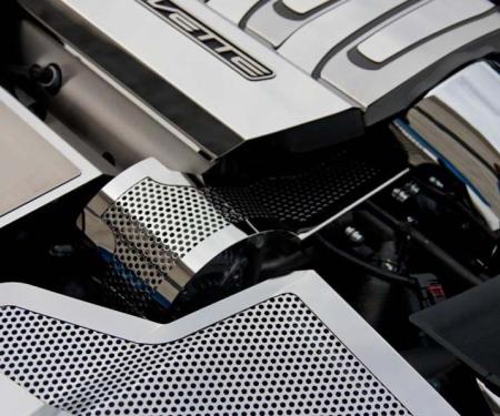 American Car Craft 2014-2019 C7 Corvette Stingray - Alternator Cover (Perforated Stainless Steel) 053049