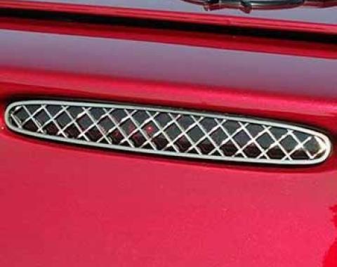 American Car Craft 1997-2004 C5/Z06 Corvette - 5th Brake Light Grille Laser Mesh 1Pc, Polished Stainless 032028