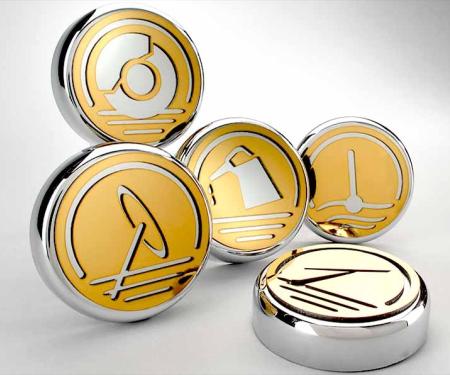 American Car Craft 1997-2013 C5/C6 Corvette - Gold Executive Series Fluid Cap Cover 5Pc Set, Automatic Transmission 043047