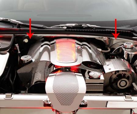 American Car Craft 1997-2004 C5/Z06 Corvette - Firewall Cover 2Pc, Brushed Stainless Steel 033060