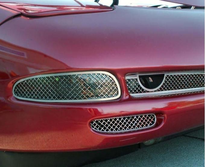 American Car Craft 1997-2004 C5/Z06 Corvette - Front Side Marker Light Grilles 2Pc Laser Mesh, Stainless Steel 032025