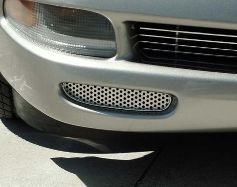 American Car Craft 1997-2004 C5/Z06 Corvette - Front Brake Vent Grilles 2Pc, Perforated Stainless Steel 032017