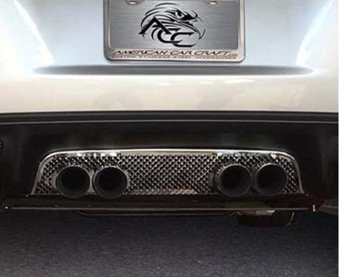 American Car Craft 2005-2013 C6 Corvette - Laser Mesh Exhaust Filler Panel, Stock, Stainless Steel 042003