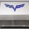 American Car Craft 2005-2013 C6 Corvette - Deluxe Fuse Box Cover with Crossed Flags Emblem, Stainless Steel, Choose Color 043116