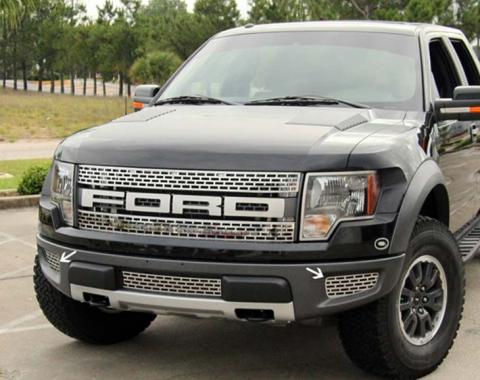 American Car Craft 2010-2014 Ford Raptor - Lower Front Outer Grille 2Pc, Brushed or Polished Stainless Steel (Polished) 772016
