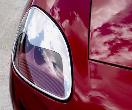 American Car Craft 2005-2013 C6 Corvette - Headlight Aggressive Eyebrow Kit 2Pc, Chrome-Plated ABS 042033