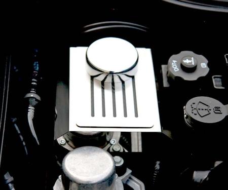 American Car Craft 2014-2019 Z06/Z51/ZR1/C7- Brake Master Cylinder Cover with Ribbed Slots MANUAL Trans., Polished Stainless, Choose Color 053039