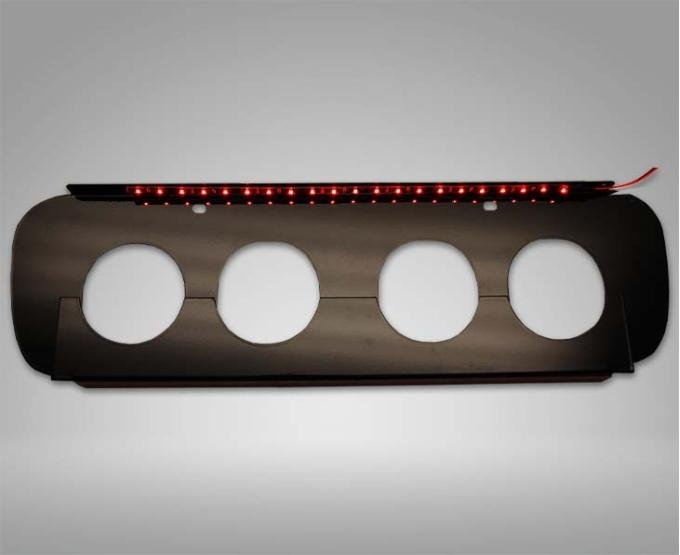 American Car Craft 2014-2019 C7 Stingray - Illuminated Exhaust Filler Plate STOCK SYSTEM, Black Powder Coated/Red LEDs 052054